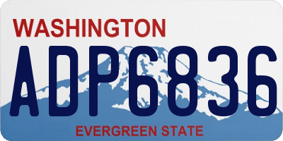 WA license plate ADP6836