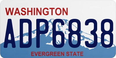 WA license plate ADP6838