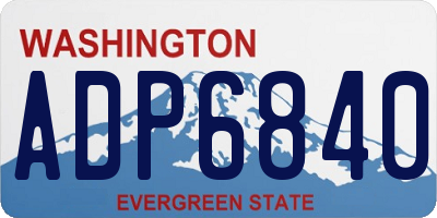 WA license plate ADP6840