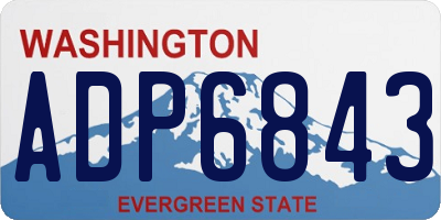 WA license plate ADP6843