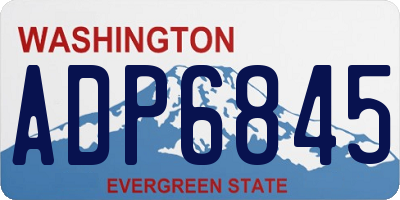 WA license plate ADP6845
