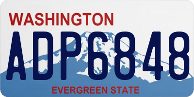 WA license plate ADP6848