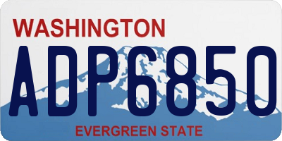 WA license plate ADP6850