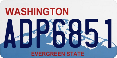 WA license plate ADP6851