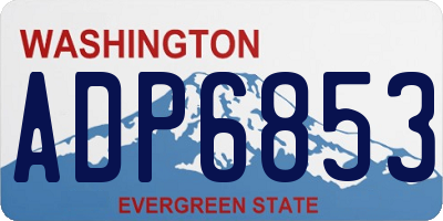 WA license plate ADP6853