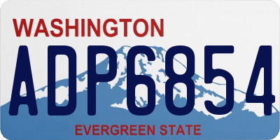 WA license plate ADP6854