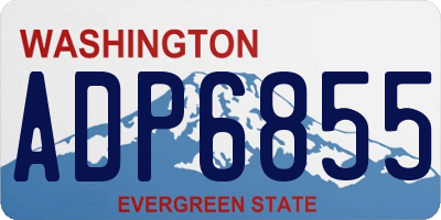WA license plate ADP6855