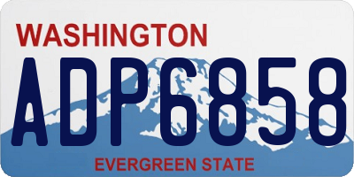 WA license plate ADP6858