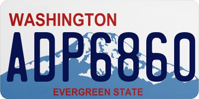WA license plate ADP6860