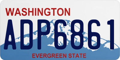 WA license plate ADP6861