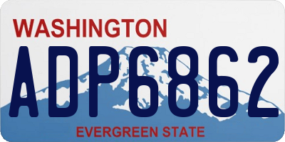 WA license plate ADP6862