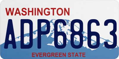 WA license plate ADP6863