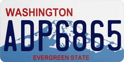 WA license plate ADP6865