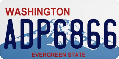 WA license plate ADP6866