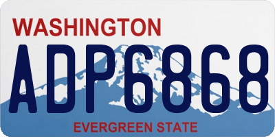 WA license plate ADP6868