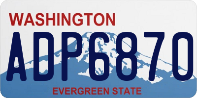 WA license plate ADP6870