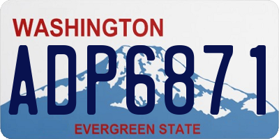 WA license plate ADP6871