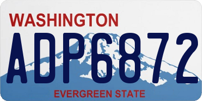 WA license plate ADP6872