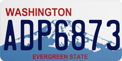 WA license plate ADP6873