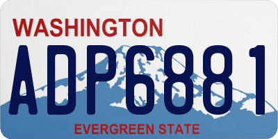 WA license plate ADP6881