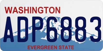 WA license plate ADP6883