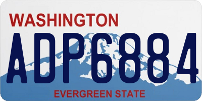 WA license plate ADP6884
