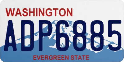 WA license plate ADP6885
