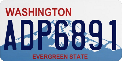 WA license plate ADP6891