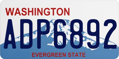 WA license plate ADP6892