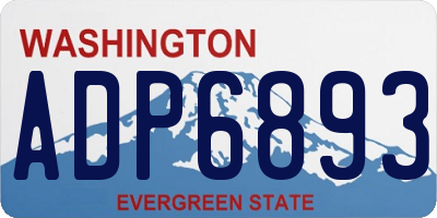 WA license plate ADP6893