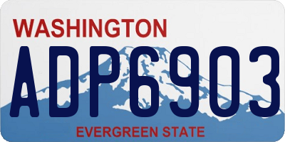 WA license plate ADP6903