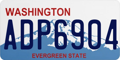 WA license plate ADP6904