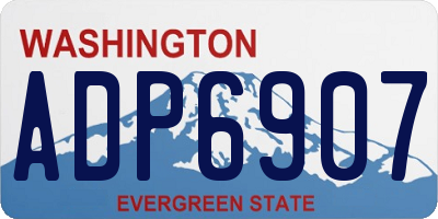 WA license plate ADP6907