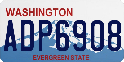WA license plate ADP6908