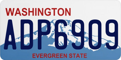 WA license plate ADP6909