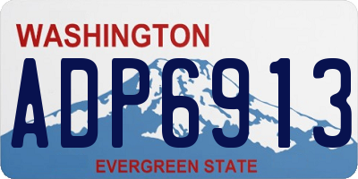 WA license plate ADP6913