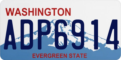 WA license plate ADP6914