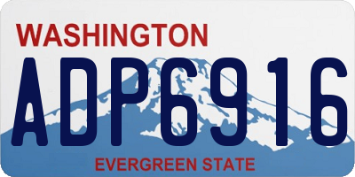 WA license plate ADP6916