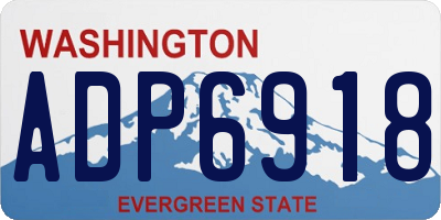WA license plate ADP6918