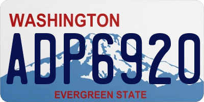 WA license plate ADP6920