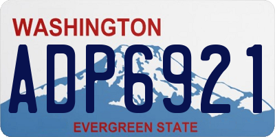 WA license plate ADP6921