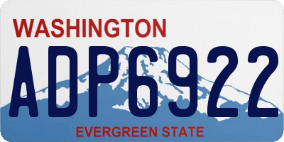 WA license plate ADP6922