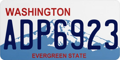 WA license plate ADP6923