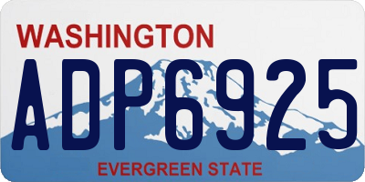WA license plate ADP6925