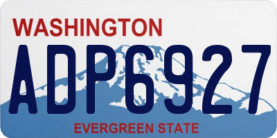 WA license plate ADP6927