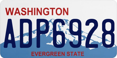 WA license plate ADP6928