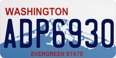 WA license plate ADP6930