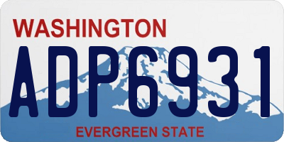 WA license plate ADP6931