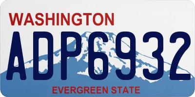 WA license plate ADP6932
