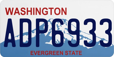 WA license plate ADP6933